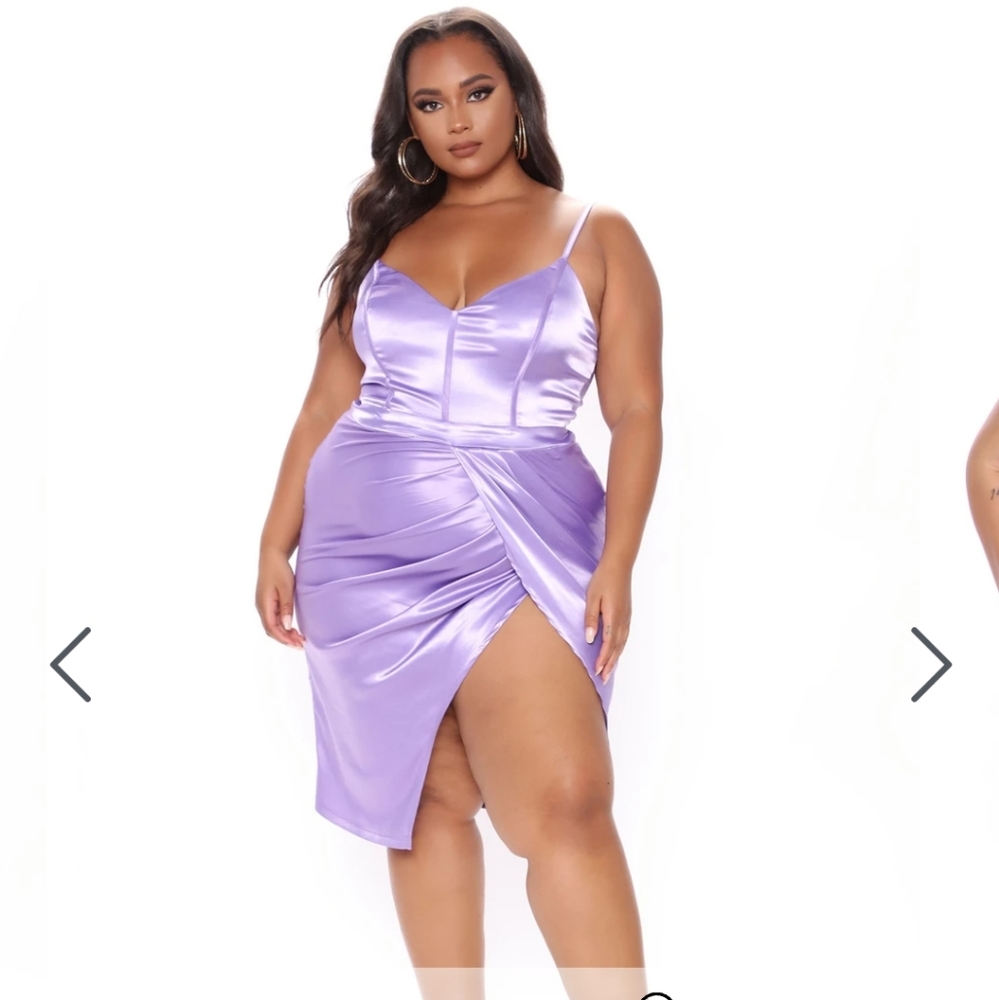 Lilac Satin Midi Dress